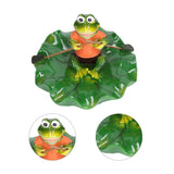 Simulation Resin Floating Lotus Leaf Frogs Ornament Fish Pond Fountain Landscape Decor