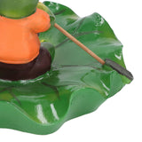 Simulation Resin Floating Lotus Leaf Frogs Ornament Fish Pond Fountain Landscape Decor