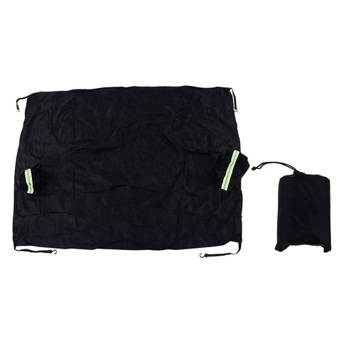 Windshield Cover Waterproof Snowproof Large Coverage Area Universal Windshield Protector with Reflective StripsBlack