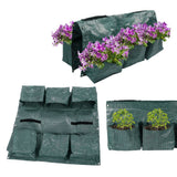 Hanging Garden Double Sided Planter Grow Bags Breathable with 6 Pockets for Garden Fence Home Balcony Decoration
