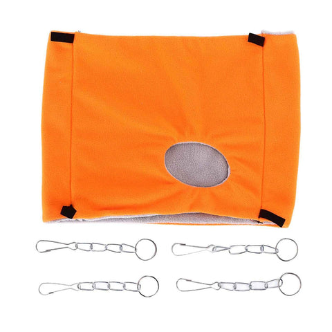 Bird Warm Nest Thermal Plush Cage Hanging Bed Hamster Double Layer Hammock for Winter Cold WeatherOrange In Australia - Darrahopens