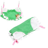 Small Pet Cage Hammock Parrot Warm Hanging Hammock Bird Nest Hut Bed for Hamsters Sugar Gliders Golden HamsterL Green