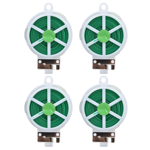 4pcs Plant Ties 50 Meters Green Twist Ties Wire with Built in Cutter for Garden Courtyard Indoor Plants Support Fixing In Australia - Darrahopens