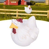 Big Eye Chicken Ornaments Funny Chicken Statues for Garden Stairs Farm Patio BackyardA