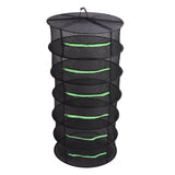 Herb Drying Rack Breathable Mesh Hanging Foldable Dryer with Zippers Ring for Garden Plant