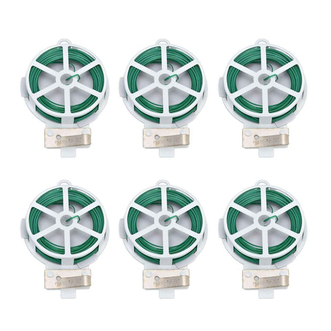 6Pcs Green Tie Wire Gardening Twist Tie Climbing Vine Tie Wire for DIY Flower Fixed Plant Support