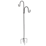 Shepherd's Hook Detachable Bird Feeder Hanger Iron 2 Hooks 5 Prong Bases Courtyard Accessories