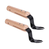2Pcs Forked Head Hand Weeder Puller Wood Handle Remove Weeds Shovel Garden Weeding Fork Trimming Tools Planting Gadgets In Australia - Darrahopens