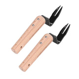 2Pcs Forked Head Hand Weeder Puller Wood Handle Remove Weeds Shovel Garden Weeding Fork Trimming Tools Planting Gadgets In Australia - Darrahopens