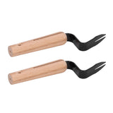 2Pcs Forked Head Hand Weeder Puller Wood Handle Remove Weeds Shovel Garden Weeding Fork Trimming Tools Planting Gadgets In Australia - Darrahopens