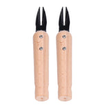 2Pcs Forked Head Hand Weeder Puller Wood Handle Remove Weeds Shovel Garden Weeding Fork Trimming Tools Planting Gadgets