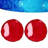 2Pcs Pool Lens Cover Plastic Red Transparent Underwater Light Lens Covers for Spa Lights 19cm