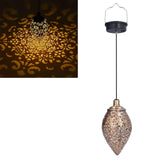1.2V 0.5W Solar Wrought Iron Hollow Projection Lamp Outdoor Rainproof Solar Water Drop Chandelier