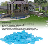 Outdoor Luminous Stones Colorful Fluorescent Luminous Pebbles for Dark Garden Courtyard Walkway Garden Trails 100 / Bag Dark Blue