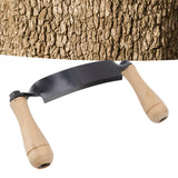 Draw Knife Wooden Handle HRC 30 Durable Tungsten Steel Curved High Sharpness Draw Shave Knife for Log Wood Furniture 10in