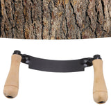 Draw Knife Wooden Handle HRC 30 Durable Tungsten Steel Curved High Sharpness Draw Shave Knife for Log Wood Furniture 10in