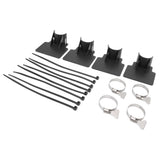4 Sets Swimming Pool Pipe Holder Prevent Pipe Slip Cable Ties Stainless Steel Hose Clamp Swimming Pool Hose Holder Black