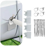 4 Sets Swimming Pool Pipe Holder Prevent Pipe Slip Cable Ties Stainless Steel Hose Clamp Swimming Pool Hose Holder Gray