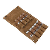 Spice Bottle Bag Wet Wax Canvas Portable Seasoning Storage Bag with 9 Glass Seasoning Bottle for Outdoor Camping Khaki In Australia - Darrahopens