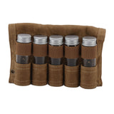 Spice Bottle Bag Wet Wax Canvas Portable Seasoning Storage Bag with 9 Glass Seasoning Bottle for Outdoor Camping Khaki In Australia - Darrahopens