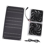 Solar Panel Fan Kit 100W Dual Fans IP67 Waterproof Low Noise Wide Application Solar Powered Fan For Pet House Hut