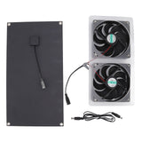 Solar Panel Fan Kit 100W Dual Fans IP67 Waterproof Low Noise Wide Application Solar Powered Fan For Pet House Hut In Australia - Darrahopens