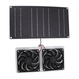 Solar Panel Fan Kit 100W Dual Fans IP67 Waterproof Low Noise Wide Application Solar Powered Fan For Pet House Hut