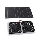 Solar Panel Fan Kit 100W Dual Fans IP67 Waterproof Low Noise Wide Application Solar Powered Fan For Pet House Hut