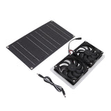 Solar Panel Fan Kit 100W Dual Fans IP67 Waterproof Low Noise Wide Application Solar Powered Fan For Pet House Hut
