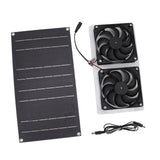 Solar Panel Fan Kit 100W Dual Fans IP67 Waterproof Low Noise Wide Application Solar Powered Fan For Pet House Hut