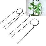 3 Pcs Plant Trellis 40cm Wrought Iron Metal Plant Climbing Trellis Indoor Green Plant Potted Flower Arrangement Bracket Black
