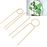 3 Pcs Plant Trellis 40cm Wrought Iron Metal Plant Climbing Trellis Indoor Green Plant Potted Flower Arrangement Bracket Gold