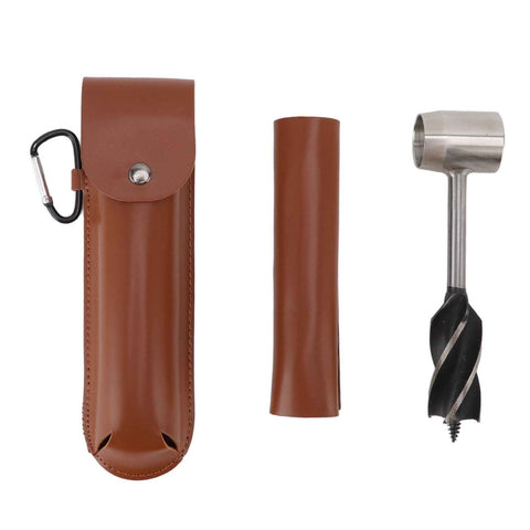 Manual Wood Auger Wrench Hand Survival Auger Wrench Multifunctional Woodworking Punch Tools Brown PU Leather Case In Australia - Darrahopens