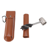 Manual Wood Auger Wrench Hand Survival Auger Wrench Multifunctional Woodworking Punch Tools Brown PU Leather Case In Australia - Darrahopens