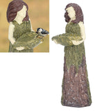 Fairy Statue Bird Feeder Resin Attractive Beautiful Goddess Statuary Bird Feeder for Outdoor Gardens