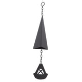 Triangular Wind Chimes Courtyard Bell Pendant Home Decoration Iron Black with Hanging Ring for Garden