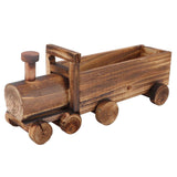 Wooden Flower Pot Cartoon Train Shape Good Ventilation Succulent Flower Pot Decoration for Garden Home Office In Australia - Darrahopens