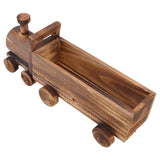 Wooden Flower Pot Cartoon Train Shape Good Ventilation Succulent Flower Pot Decoration for Garden Home Office In Australia - Darrahopens