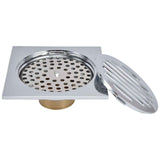 Floor Drain Square Copper Odor Resistant Self Sealing Gravity Floor Drain for Bathroom Kitchen Balconies