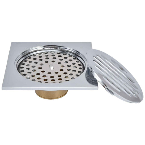 Floor Drain Square Copper Odor Resistant Self Sealing Gravity Floor Drain for Bathroom Kitchen Balconies