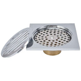 Floor Drain Square Copper Odor Resistant Self Sealing Gravity Floor Drain for Bathroom Kitchen Balconies