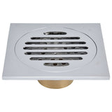 Floor Drain Square Copper Odor Resistant Self Sealing Gravity Floor Drain for Bathroom Kitchen Balconies