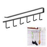 Coffee Mug Holder 6 Hooks Elegant Style Convenient Practical Stable Reliable Durable Wearable Kitchen Rack for HomeBlack
