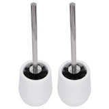 2sets Toilet Bowl Cleaner Brush Lockable Thread Convenient Practical Efficient Safe Reliable Durable Cleaning ToolsWhite (2pcs/inner Box)