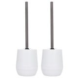 2sets Toilet Bowl Cleaner Brush Lockable Thread Convenient Practical Efficient Safe Reliable Durable Cleaning ToolsWhite (2pcs/inner Box)