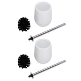 2sets Toilet Bowl Cleaner Brush Lockable Thread Convenient Practical Efficient Safe Reliable Durable Cleaning ToolsWhite (2pcs/inner Box)
