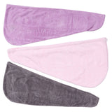 3Pcs Microfiber Hair Towel Wrap Twist Hair Drying Towel Thick Solid Quick Dry for Exercise Swim Hairdressing