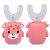 Kids U Shaped Toothbrush Pink Cartoon Electric 360° Tooth Rush Whole Mouth Teeth Cleaning MachineLarge