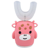 Kids U Shaped Toothbrush Pink Cartoon Electric 360° Tooth Rush Whole Mouth Teeth Cleaning MachineLarge