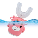 Kids U Shaped Toothbrush Pink Cartoon Electric 360° Tooth Rush Whole Mouth Teeth Cleaning MachineLarge